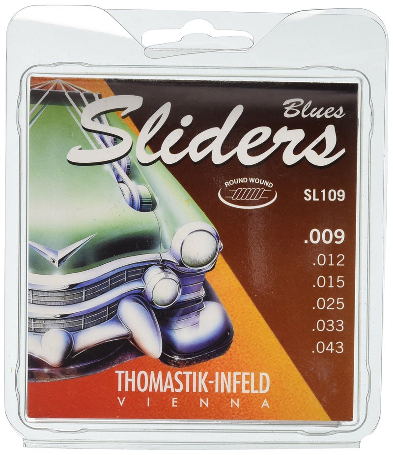 Thomastik-Infeld SL109 Electric Guitar Strings, Sliders Blues 6 String Set with Round Wound Nickel E, B, G, D, A, E Set - Image 1